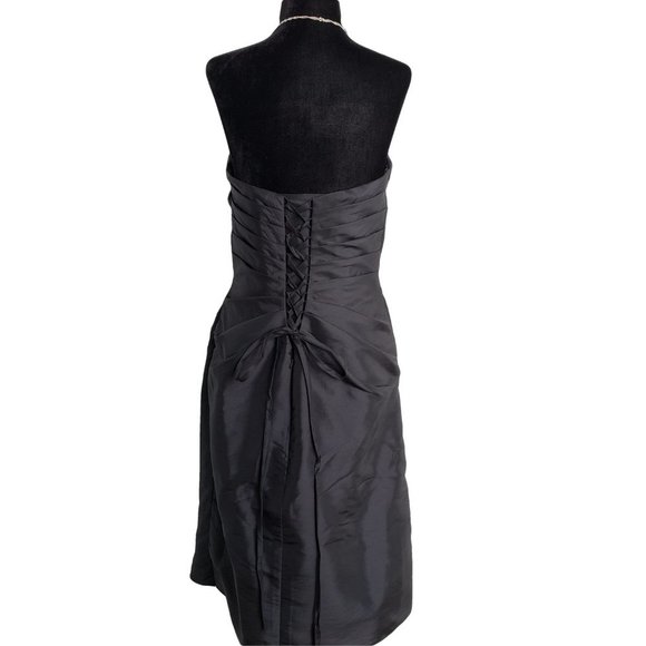 Black Shoulder-less Corsetted Dress size 8 (approx) - Picture 4 of 8